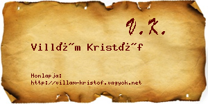 Villám Kristóf névjegykártya