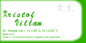kristof villam business card